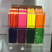Lápis de cor natural de madeira com extremidades duplas